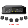 Universal Solar Energy 6 Tyre Sensor Solar TPMS Wireless Tire Pressure Monitoring System for Truck Bus RV Oversize Vehic