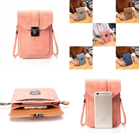 Universal Women Mini Vertical PU Sac bandoulière Crossbody portefeuille pour le téléphone sous 6, 3 pouces