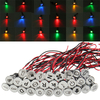 Universal 12V 14mm Étanche LED Panneau indicateur de tableau de bord,  voyant lumineux en métal