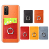 Universel 2 en 1 3M autocollant adhésif en cuir PU support de téléphone portable anneau support avec fente pour carte po