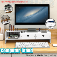 Universel avec tiroir de rangement Macbook PC Riser Moniteur dordinateur portable Bureau en bois Stand Holder Organ