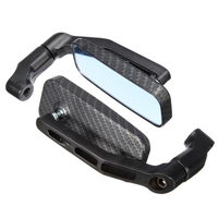Universel moto vélo rétroviseurs arrière rectangle 8mm 10mm noir de carbone