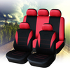 Universel Quatre Saisons Rouge Noir Tissu Siège De Voiture Couvre Protecteurs 9pc Ensemble Complet Airbag Compatible