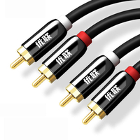 Unnlink HIFI 2RCA à 2 câble de données RCA OFC AV Audio câble pour TV DVD amplificateur Subwoofer barre de son haut-parl