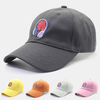 Unsexi coton motif de broderie impression couleur unie courbe extérieure bord visière chapeau de baseball réglable