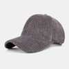 Unsiex velours côtelé couleur unie motif à rayures décontracté en plein air hiver garder au chaud crème solaire chapeau