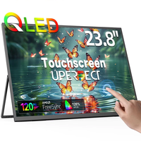 UPERFECT 23.8 Inch Portable Monitor QLED Touchscreen 120Hz 125% sRGB FHD 1920x1080 External Display with Stand USB-C HD