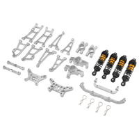 Upgraded Metal Parts Arm Steering Cup Shock Absorber Bracket Body Pillar Shock Absorber Kit Set for MJX 14211 1/14 RC Ca