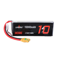 URUAV 7.4V 10000mAh 30 / 60C 2S Lipo Batterie XT90 Prise pour drone de course Quadricoptère RC FPV