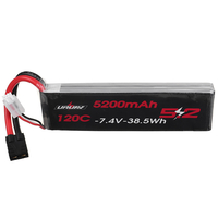 URUAV 7.4V 5200mAh 120C 2S LiPo Batterie T Plug pour voiture RC