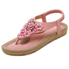 US Taille 5-10 Été Femme en Strass Bohémien Casual en Plein Air à Plage Florale Fashion Souple Plat Sandales