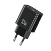 USAMS CC317 T65 33W 2-Port USB PD Charger USB-A+USB-C PD Fast Charging Wall Charger Adapter EU Plug for iPhone 16 16 Pro