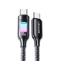 USAMS SJ750 100W Type-C to Type-C Cable PD Fast Charging Data Transmission Tinned Copper Core Line 1.2M Long for iPhone