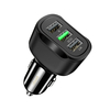 USAMS US-CC100-1 C17 5V 2.4A 5V 1A QC3.0 3 ports USB Chargeur allume-cigare pour tablette Smartphone