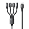 USAMS US-SJ515 U73 4 en 1 3A Micro Type-C pour câble de données de charge rapide en alliage daluminium Lightning 1.