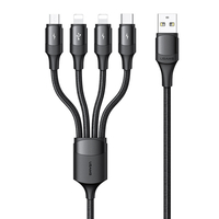 USAMS US-SJ515 U73 4 en 1 3A Micro Type-C pour câble de données de charge rapide en alliage daluminium Lightning 1.