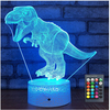 USB / Batterie Alimenté 3D Enfants Enfants Veilleuse Lampe Dinosaure Jouets Garçons 16 Couleurs Changeantes LED Télécomm