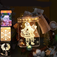 USB 3D Acrylique Blanc Chaud Colorful LED Suspension Mur Lumière Lumière De Noël Parti De Mariage Illusoire Décor Lampe