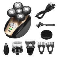USB 5 EN 1 4D Rasoir Électrique Rotatif Rechargeable Chauve Tête Rasoir Barbe Tondeuse