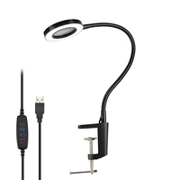 USB 5X banc étau pince de Table loupe LED lumières lampe de bureau Flexible pour lire éclairage de travail loupe