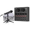 USB carte son microphone avec trépied câble audio écouteur pour la diffusion en direct pour Tik Tok YY karaoké chant