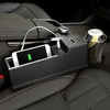 USB Chargeur Siège De Voiture Crevasse Boîte De Rangement Seat Gap Filler Organisateur Catcher Box Tasse Titulaire