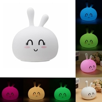 USB RVB Rechargeable Mignon Silicone LED Nuit Lumière Tapez Tactile Atmostphere Lumière pour Enfant Dormant