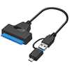 USB3.0 Câble USB C vers SATA III Convertisseur de disque dur externe SATA 22Pin 2 en 1 SSD Adaptateur HDD prise en charg