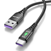 USLION 5A USB to Type-C Cable QC SCP AFC PPS MTK PE Fast Charging Data Transmission Nylon Core Line 1M/2M Long for Samsu