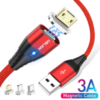 USLION Magnetic 3A Type C Câble de données de charge rapide Micro USB pour Samsung Galaxy Note S20 ultra Huawei Mate40 O
