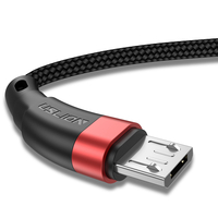 USLION QC 3.0 3A TPE câble de données de charge rapide Micro USB à tissage haute densité pour Samsung S6 S7 6 HUAWEI pou