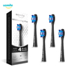 USMILE 4PCS Diamond Series Têtes de rechange pour brosse à dents électrique Dent de nettoyage en profondeur avec couverc