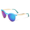 UV400 Femmes rondes Glassess demi-trame en alliage jambes lunettes de lunettes brillantes colorées