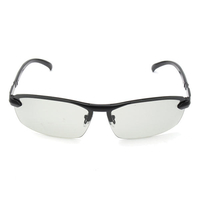 UV400 Lunettes de soleil polarisées Photochromic Driving Condition Lentille Gris Noir