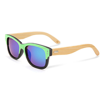 UV400 unisexe bambou jambes rivet soleil verre sans miroir couleur cadre lunettes en bois lunettes
