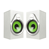 Vaensong 20A 6W Mini Haut-parleur en bois de bureau double USB 2.0 3.5mm AUX