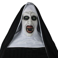 Valak effrayant horreur la nonne Cosplay Latex masque tête écharpe casque intégral Halloween fête Costume accessoires