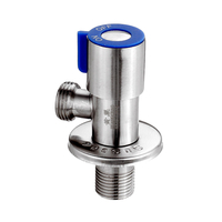 Valve triangulaire en acier inoxydable brossé G1/2 pour robinets dangle de filetage avec interrupteur rotatif pour