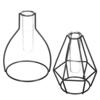 Vase en verre suspendu à tube à fleurs hydroponique à suspendre + support de base