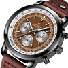 VAVA VOOM VA-207 affaires grand cadran bracelet en cuir véritable chronographe étanche hommes montre à Quartz