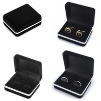 Velours Carré Boucle Doreille Anneau Manchette Liens Stockage Bijoux Emballage Cadeau Boîte