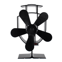 Ventilateur de cuisinière à 5 pales avec thermomètre magnétique pour chauffage de cheminée