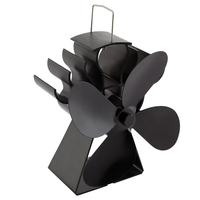 Ventilateur de poêle noir écologique à 4 lames Ventilateur de cheminée à faible bruit de ventilateur de foyer Distributi