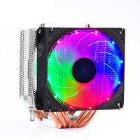 Ventilateur de refroidissement CPU PWM 1/2 ventilateurs 4 broches 6 caloducs RGB/sans lumière silencieux dissipateur the