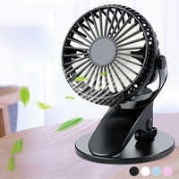 Ventilateur de Table de bureau à pince rechargeable USB Mini ventilateur à pince Portable ventilateur rotatif à 360 degr