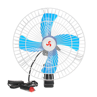 Ventilateur de voiture automatique avec ventilateur à air de refroidissement oscillant 12/24 volts à clipser de 10 pouce