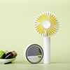 Ventilateur portatif de bureau rechargeable à 2 modes de conception créative portable avec la base de miroir de Creative