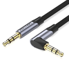 Vention BANH 3.5mm mâle à mâle Aux Audio câble 3m angle droit câble plat 1/2/5m 29AWG plaqué or connecteur