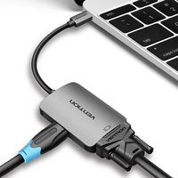 Vention CGKHA Hub USB-C Type-C vers HDMI compatible 4K 1080P Adaptateur 60Hz Convertisseur VGA pour Hub de projecteur TV