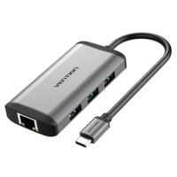 Vention CNCHB Type-C à HDMI RJ45 Convertisseur USB3.0 Convertisseur multifonction Type-C
